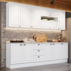 Cozinha Compacta Modulada 7 Peças Emily Branco/HP/Calcare - Espresso M