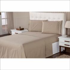 Jogo de Lençol 400 Fios Toque Suave e Macio Ponto Palito Cama Casal 3 Peças Casa Dona