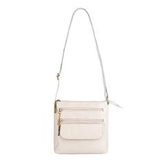 Bolsa pequena transversal de couro Maura - Marfim