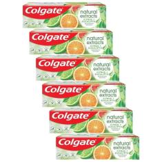 Kit Creme Dental Colgate Natural Extracts Reinforced Defense 90g com 6 unidades