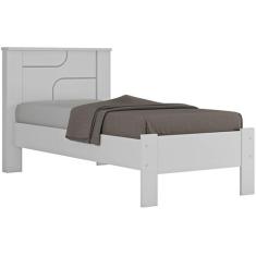 Cama de Solteiro Conquista Móveis Pérola Branco, Branco