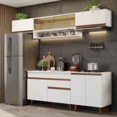 Armário De Cozinha Completa 260cm Branco Reims 11 Branco - MADESA