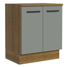 Balcão de Cozinha Agata 70cm 2 Portas Rustic Cinza - MADESA