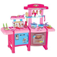 Brinquedo Kit Cozinha Bancada Completa Geladeira Fogão Luz