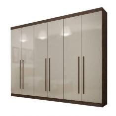 Guarda Roupa Casal 6 Portas 4 Gavetas - Uberaba-canion - Off White - Star Móveis
