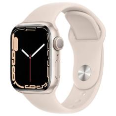 Apple Watch Series 7 (GPS, 41mm) - Caixa de Alumínio Estelar - Pulseira Esportiva Estelar