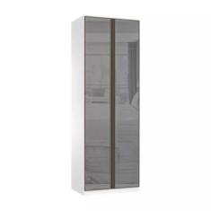 Guarda Roupa Modulado 2 Portas 3 Gavetas 80cm Prime com Vidro Reflecta