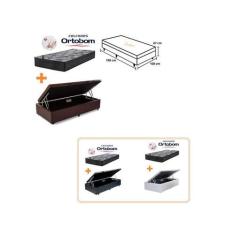 Conjunto Cama Box Baú Solteiro King Medida Especial + Colchão Ortobom 