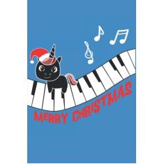 Notizbuch Piano Einhorn Klavier lustige Tiere Musik Merry Christmas