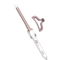 Conair Modelador de cachos de cerâmica dupla de 1/2 polegada com clipe de garra bônus, barril de 1,3 cm produz cachos espirais – para uso em cabelos curtos a médios