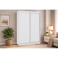 Guarda Roupa Solteiro 2 Portas de Correr e 2 Gavetas N571 Branco - Kap