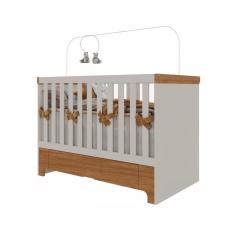 Berço Mini Cama Antonella Com Gaveta Off White-caramelo Móveis Canaã