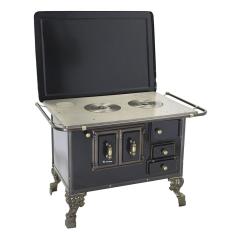 Fogão A Lenha Barroco Venâncio Com Tampa 03 Preto 3betpr