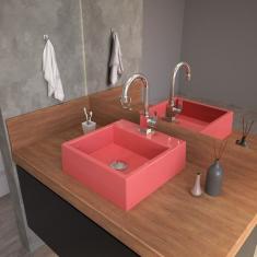 Kit Cuba Q355 Torneira Luxo 1195 Metal Válvula G Sifão Cromado Flexível Rosa