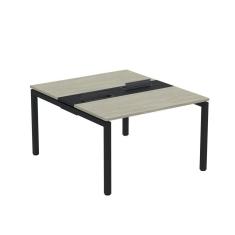 Mesa Plataforma Dupla com Pé de Aço para Coworking 110X140/2P PDC11/14/2P Nogueira Casablanca/Preto