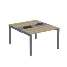 Mesa Plataforma Dupla com Pé de Aço para Coworking 110X140/2P PDC11/14/2P Noce Naturalle/Grafito