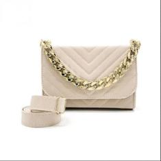 Bolsa Clutch Festa Feminina Detalhes Alça Dourada Fixa e Alça Removivel-Feminino