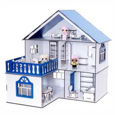 Kit Casinha Bonecas + 21 Móveis Polly Lol July Lazuli Darama