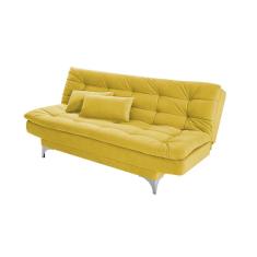 Sofá-Cama 3 Lugares Casal Pratic Suede Liso Amarelo
