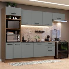 Cozinha Completa 330001 Com Armário E Balcão Rustic/Cinza