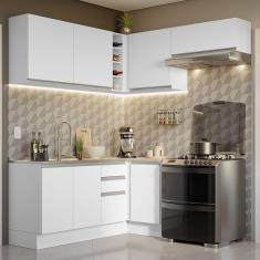 Armário De Cozinha 349Cm Branco Glamy 07 Branco
