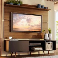 Rack Madesa Dubai e Painel para TV até 65 Polegadas com Pés - Preto/Ru