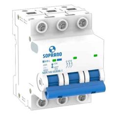 Mini Disjuntor 6kA 3 Polos 63A Padrão Copel Soprano, Branco
