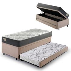 Bicama Box Baú Solteiro Com Colchão Adapto Molas Ensacadas Ecoflex Sue