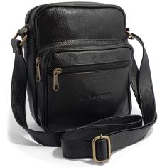 Bolsa De Couro Masculina Transversal Pequena Estilo Carteiro - Le Voya