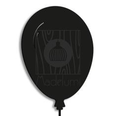 Luminária Abajur Parede Arandela Madeira Balão G9 30cm Bebê - Madelumi