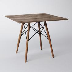 Mesa Eiffel Wood Tampo Quadrado de Madeira 90 Cm Amêndoa New Green, MA