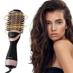 Escova Elétrica Mágica 4 em 1 Ionica Alisadora Secadora Modela e Reduz o Frizz Profissional Premium