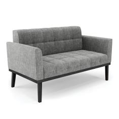 Sofá Namoradeira 2 Lugares Base De Madeira Preto Elisa Linho Grafite A26 D03 - D'rossi