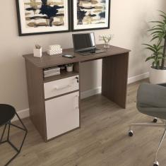 Escrivaninha Mesa Office Com Gaveta E Armário Hall Ipê-branco