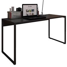 Mesa Para Escritório e Home Office Industrial Soft 150 cm F01 Preto Fosco - Lyam Decor