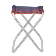 Banqueta De Praia Tramontina Fiji Em Alumínio Com Assento Azul Escuro E Laranja Tramontina