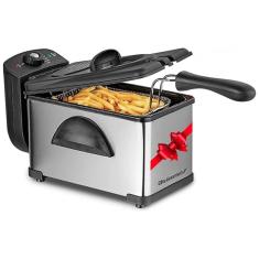 Fritadeira Elétrica 2L em Aço Inoxidável, 1500W 110V, Elite Gourmet EDF2100, Prata