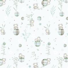 Papel De Parede Coala Folhas De Bambu Infantil Bebe Adesivo - LRP, Bam