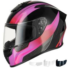 Capacete de motocicleta Favoto Full Face DOT, leve, roxo