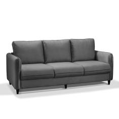 Sofá Orquídea 3 Lugares Em Veludo Cabecasa Madeiramadeira Cinza