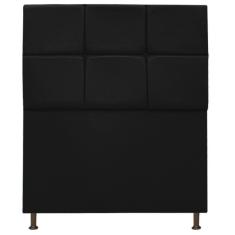 Cabeceira Estofada Damares 90cm Solteiro Botonê Suede Preto