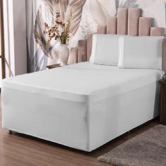 Jogo de Lençol Luva Queen Conjugada Veste Colchão e Box Malha 3 Peças 