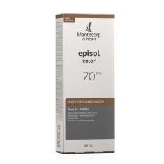 Protetor Solar Facial Episol Color FPS70 Tom 3 Médio com 40mL, 3 Médio