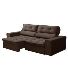 Sofá Retrátil E Reclinável 2 Lugares 200cm Welton Veludo Marrom G22 - Gran Belo
