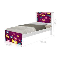 Cama Solteiro Borboletas