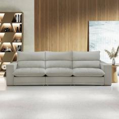 Sofá 5 Lugares Martinho Retrátil 20587 Boucle Gelo - Celflex