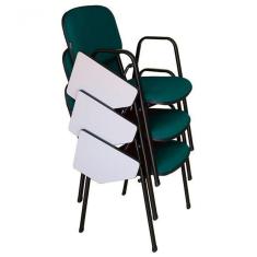 03 Cadeiras Universitárias Linha Hotel Auditório Verde