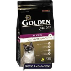 Ração Golden Gato Adulto Castrado - Frango - 3kg, 3kg, Premium especia