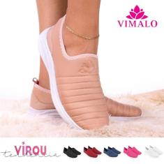 Tênis feminino meia calce fácil slip on leve flexível confortável para