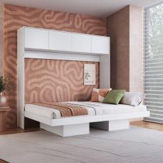 Cama Casal Hanover Articulável Horizontal 4 Portas Branco - Art In Móv